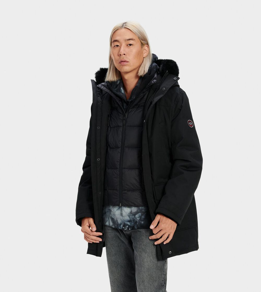 Ugg Butte - Mens Parka - Black - NZ (3825EXOWS)